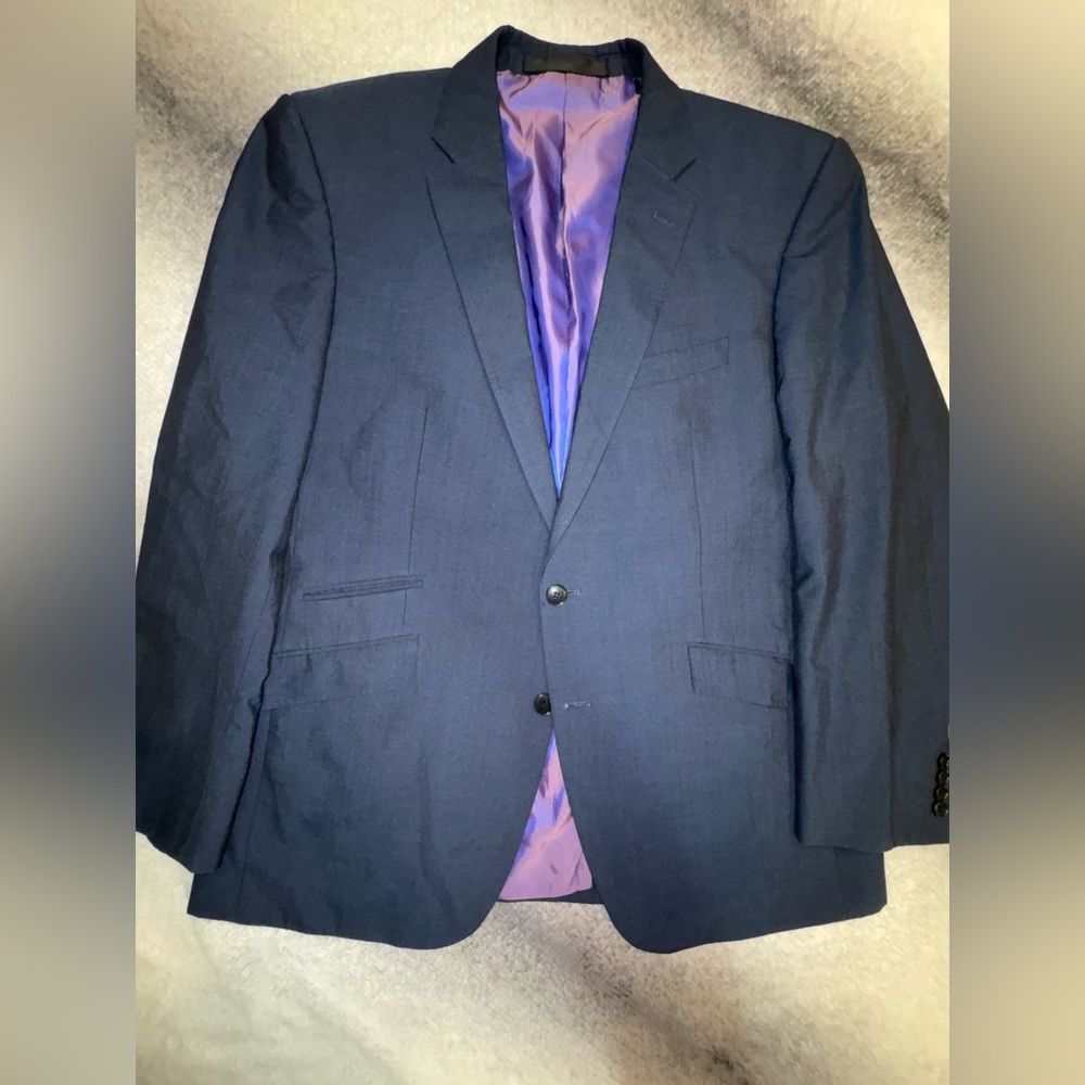 M & S Autograph‎ Men's Indigo Navy Blue Sport Coat Suit Blazer 44